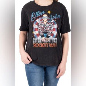 Women’s Licensed Elton John Rocket Man Concert Tee Shirt Size Large